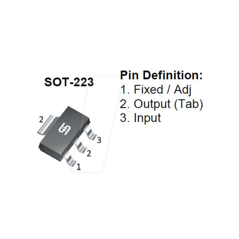 LDO fixed voltage regulator, 1.2 V, 1 A, SOT-223