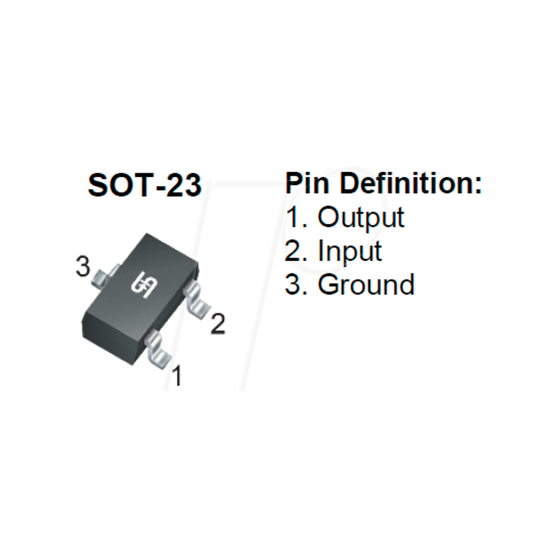 Ultra LDO fixed voltage regulator 5.0 Vout, 80 mA, SOT-23