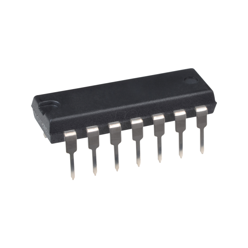 10-bit serial A/D converter, 4-channel, 2.7V, SPI, DIP-14