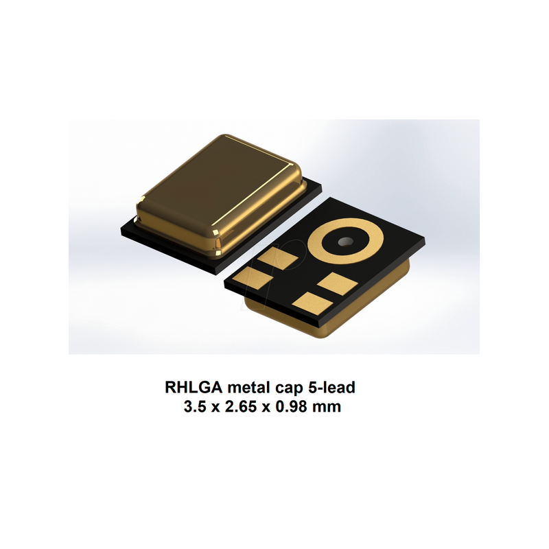 MEMS microphone, 64dB, 80 kHz, 1.52-3.6 V, RHLGA-5