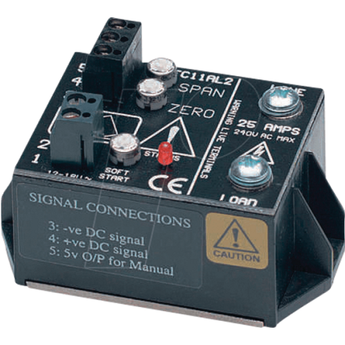 Phase angle control with integrated power section