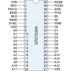 8-bit 65x microprocessor, 14 MHz,1.8-5.25 V,PDIP-40