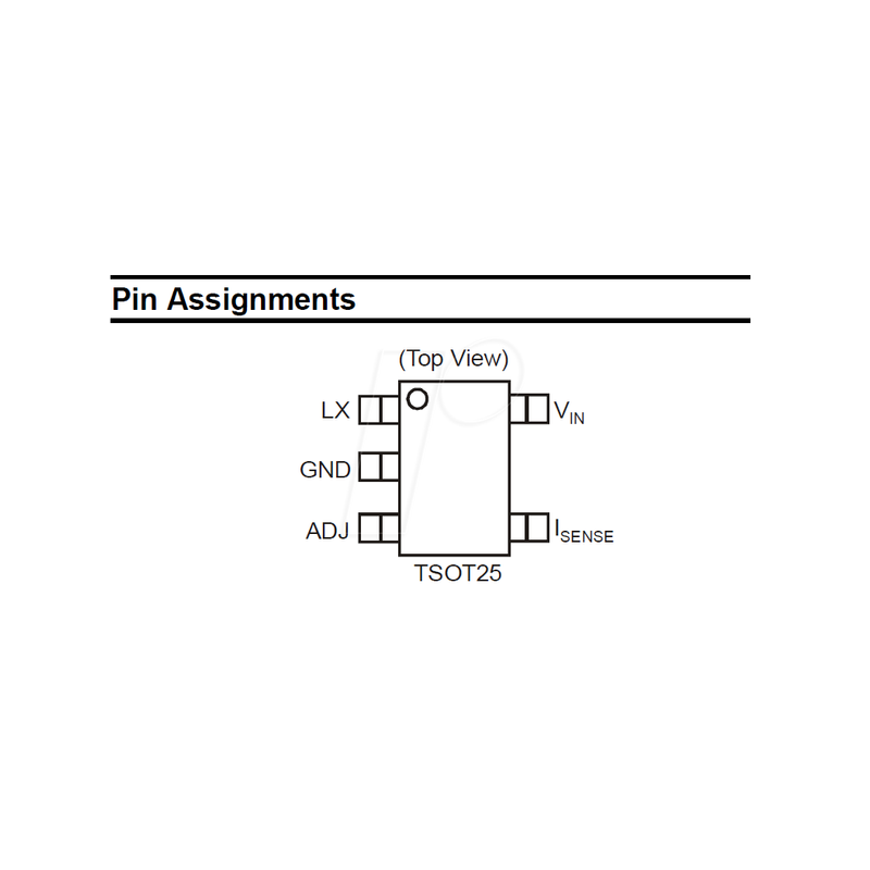 LED driver, step-down converter, 60 Vin, 1 Aout, TSOT-25
