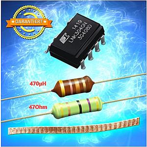 LNK304GN + Widerstand 100 Ohm 3 Watt + 470 uH + 5cm Lötlitze - Reparaturset 